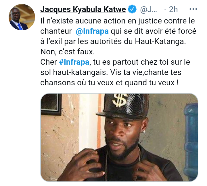 Urgent : L'artiste musicien Infrapa serait-il forcé à l'exil par les autorités du Haut-Katanga ? 1 Urgent : L'artiste musicien Infrapa serait-il forcé à l'exil par les autorités du Haut-Katanga ? 1