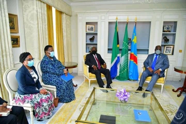 Tête-à-tête entre le président Félix Tshisekedi et son homologue Sud-africain Cyril Ramaphosa 1 Tête-à-tête entre le président Félix Tshisekedi et son homologue Sud-africain Cyril Ramaphosa 1