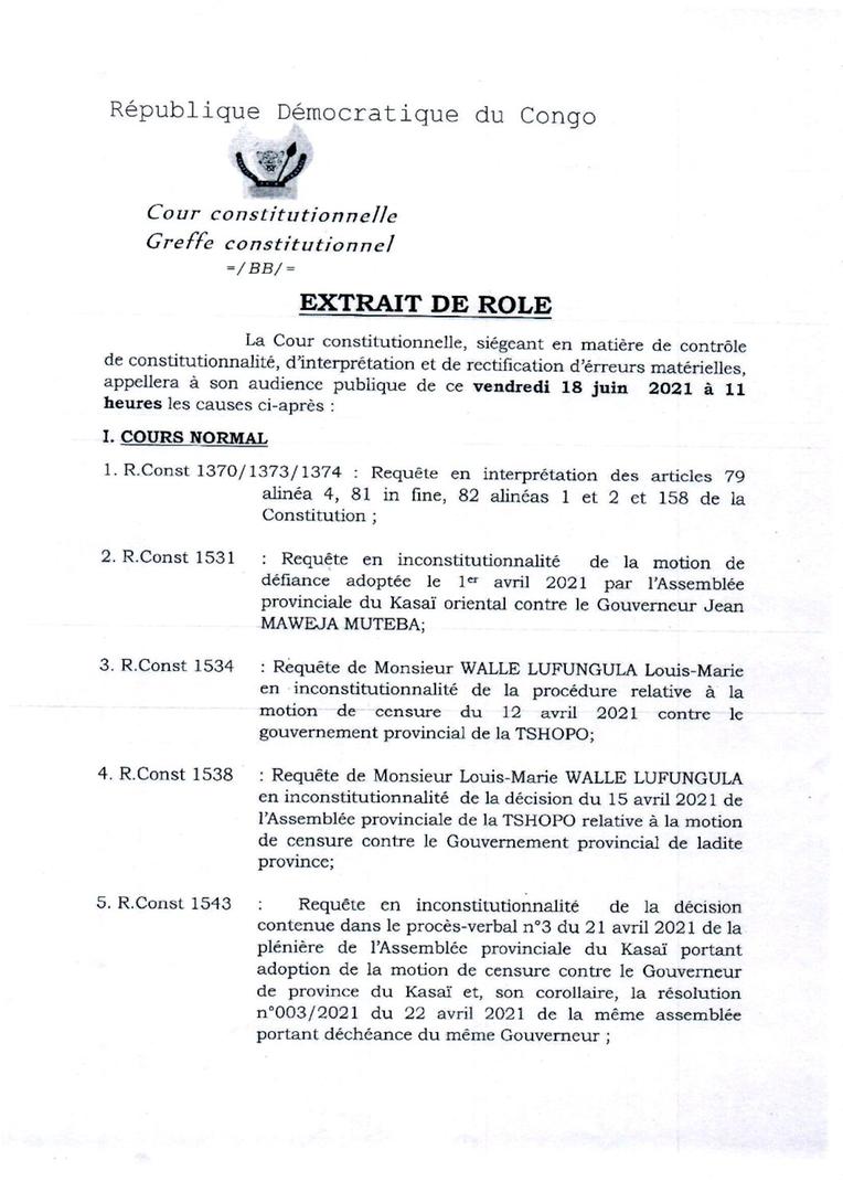 Kasaï : Le Gouverneur Dieudonné Pieme réhabilité par la Cour constitutionnelle 1