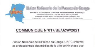 UNPC-Kinshasa : L’Assemblée générale fixée ce vendredi 9 juillet 2021