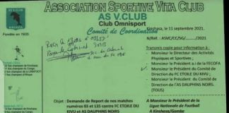 Vodacom ligue 1 : V. Club n’est pas encore prêt pour lancer le championnat