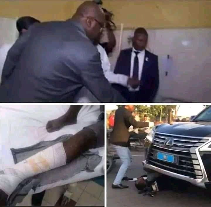 Flash/RDC : Félix Tshisekedi visite un motard qui a été touché par une voiture dans son cortège ! 1 Flash/RDC : Félix Tshisekedi visite un motard qui a été touché par une voiture dans son cortège ! 1