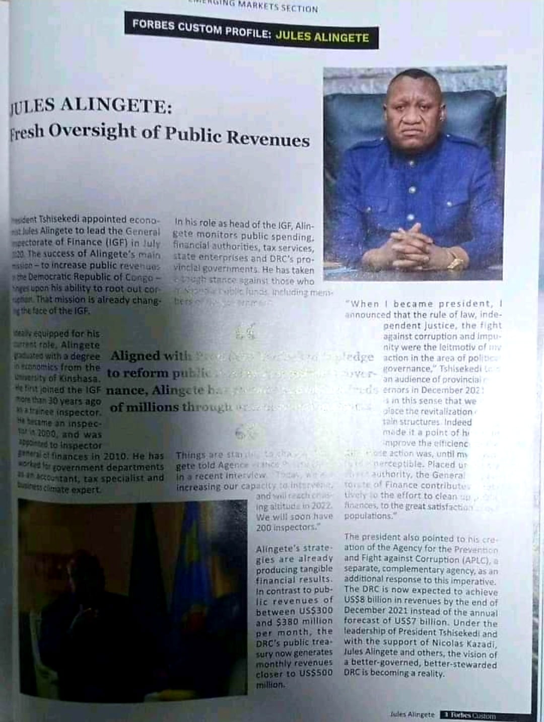RDC : Jules Alingete est le seul congolais classé par le célèbre Forbes ! 1 RDC : Jules Alingete est le seul congolais classé par le célèbre Forbes ! 1
