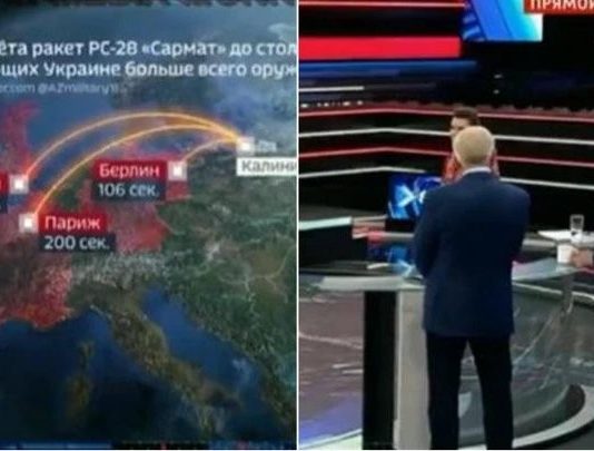 La télévision russe détaille en combien de secondes un missile nucléaire atteindrait Paris !