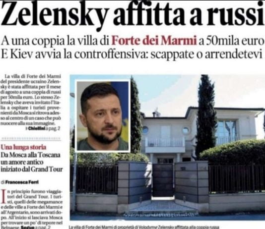 Scandale en Ukraine : Le président Zelensky loue sa villa en Italie à des Russes !