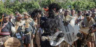 En Afrique du Sud, les jeunes filles vierges dansent devant le Roi des Zoulous