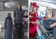 La femme la “plus grande du monde” a effectué son premier voyage en avion !