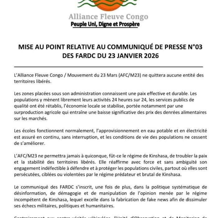 RDC-Uvira : Guerre de communication entre Kinshasa et l'AFC-M23 1 RDC-Uvira : Guerre de communication entre Kinshasa et l'AFC-M23 1