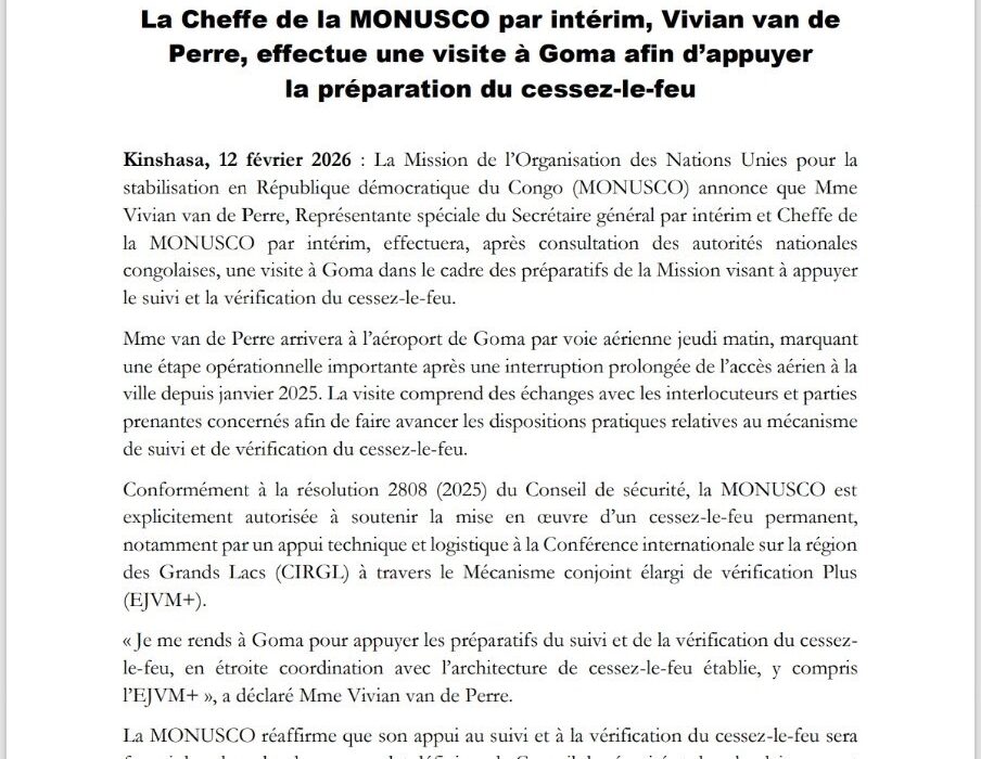 Aéroport de Goma rouvert : la MONUSCO amorce une nouvelle phase vers le cessez-le-feu 2
