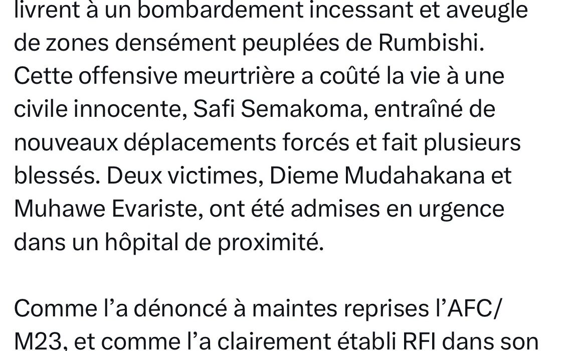 Sud-Kivu: nouvelle flambée de violences à Kalehe/Lumbishi. L’AFC/M23 subit une offensive de Kinshasa&nbsp; 1